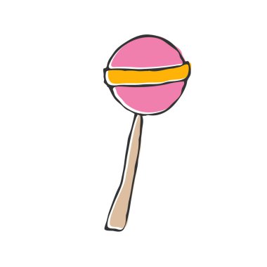Şeker Lolipop. Tema tasarımı için vektör rengi çizimi