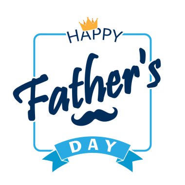 Babalar Günü 'nüz kutlu olsun. Basit bir tasarım. Düz biçim beyaz bir grupta izole