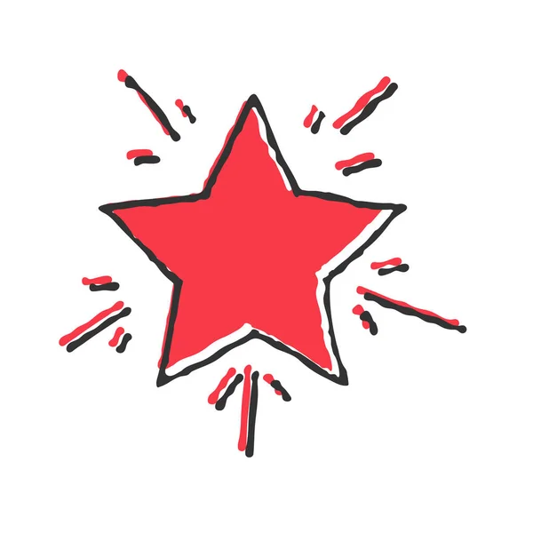 Αστέρι Διάνυσμα Έγχρωμη Απεικόνιση Στυλ Doodle Για Σχεδιασμό Θέμα Και — Διανυσματικό Αρχείο