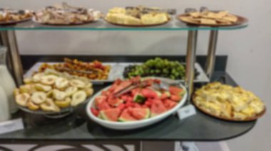 Temalı posterler, pankartlar ve ekran koruyucu için bulanık ve bokeh ile yaratıcı yemek teması