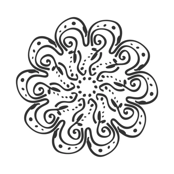 Handgezeichnete Runde Ornamente Stil Eines Mandalas Vektorillustration Für Dekoration Postkarten — Stockvektor
