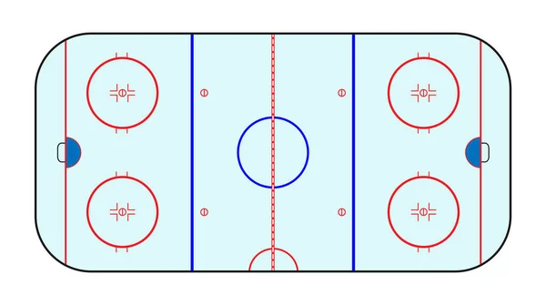 Hockeyplatz Vektor Illustration Einer Schematischen Illustration Flacher Stil — Stockvektor