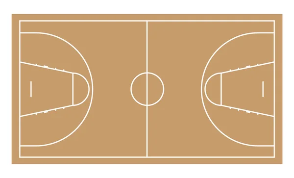 Cancha Baloncesto Ilustración Vectorial Estilo Plano — Vector de stock