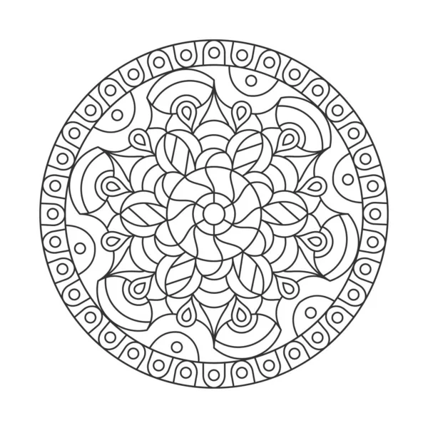 Ornamento Circular Para Livros Para Adultos Crianças Scrapbooking Bordados Ilustração — Vetor de Stock