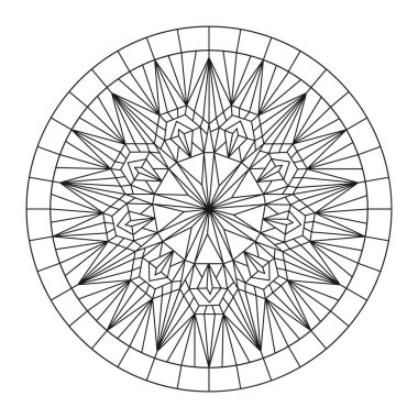 Yetişkin ve çocuk boyama kitapları için dairesel süs, koleksiyon defteri ya da nakış. Zentangle tekniğinde vektör illüstrasyonu. Basit Doodle biçimi beyaz arkaplanda izole edildi.