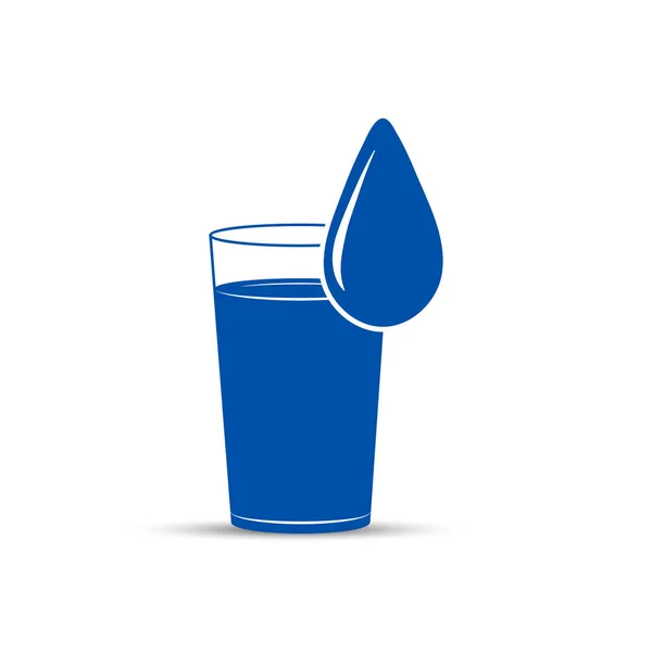 Склянка Крапля Води Проста Векторна Ілюстрація Дизайну Теми Ізольована Білому — стоковий вектор