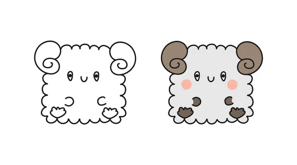 Ensemble Bébés Moutons Mignons Illustration Vectorielle Isolée Sur Fond Blanc — Image vectorielle