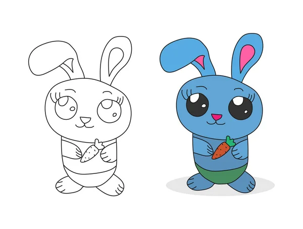 Bonito Desenho Animado Infantil Bunny Conjunto Para Scrapbooking Bordados Livros — Vetor de Stock