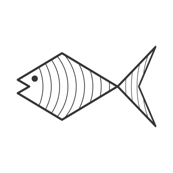 用于标识和主题设计 剪贴簿和彩色书籍的矢量抽象鱼图解 在白色背页上隔离 — 图库矢量图片