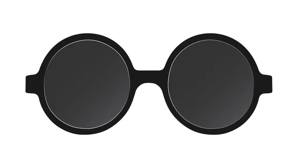 Dark Sunglasses Black Frames Isolated White Background — Stock Vector