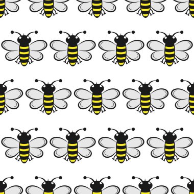 Tekstil, ambalaj, doku ve basit arka planlar için kusursuz arı deseni