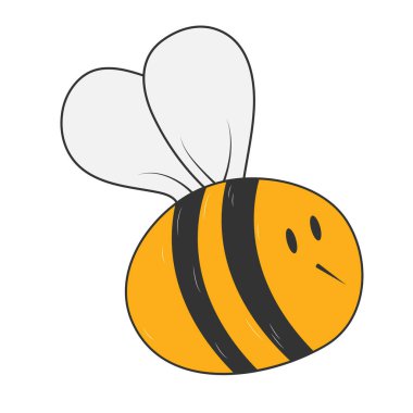 Arı. Tema tasarımı için basit vektör simgesi beyaz arka grupta izole edildi