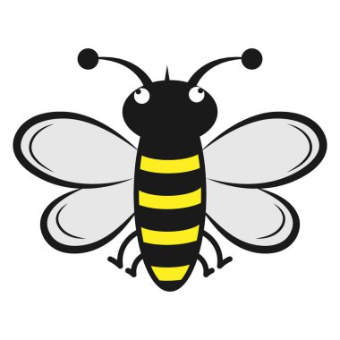 Arı. Tema tasarımı için basit vektör simgesi beyaz arka grupta izole edildi