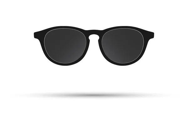 Mörka Solglasögon Med Svarta Ramar Isolerade Vit Bakgrund — Stock vektor
