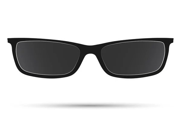 Tmavé Sluneční Brýle Černými Obroučkami Izolované Bílém Pozadí — Stockový vektor