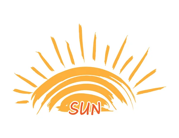贴纸或标签 站点或应用程序创作的太阳图解 用白色背景隔开 — 图库矢量图片