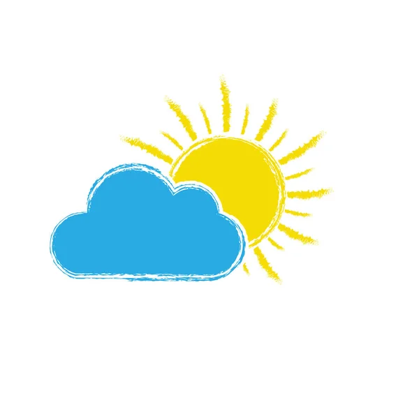 Ήλιος Πίσω Από Ένα Σύννεφο Εικονογράφηση Διάνυσμα Για Τον Καιρό — Διανυσματικό Αρχείο