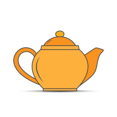 Çaydanlık. Beyaz arkaplanda izole edilmiş basit bir vektör simgesi.