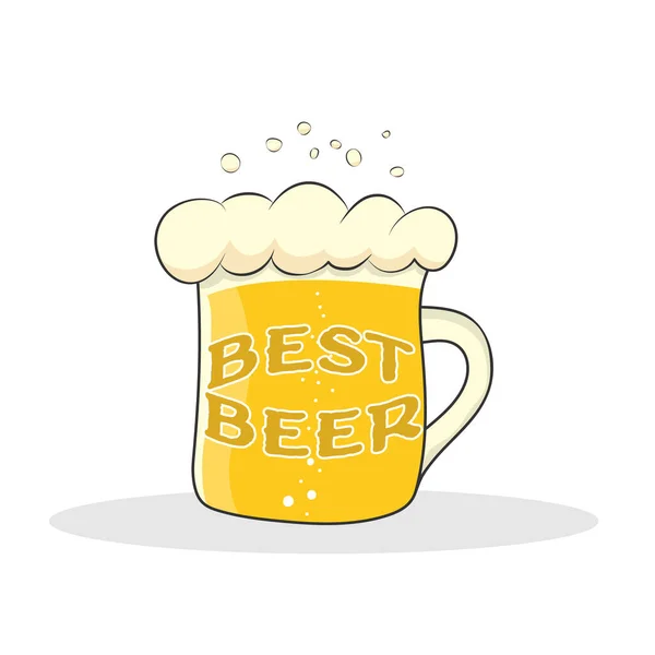 Taza Cerveza Con Inscripción Mejor Cerveza Para Pegatinas Logotipos Pegatinas — Archivo Imágenes Vectoriales