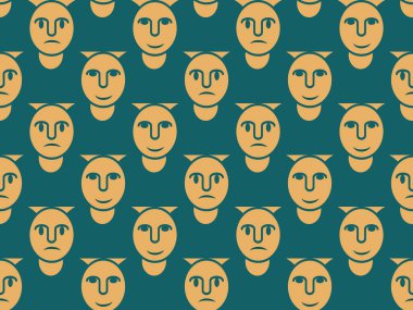 Tekstil, doku ve basit arkaplan ve dekorasyon için insanların siluetlerinin kusursuz deseni