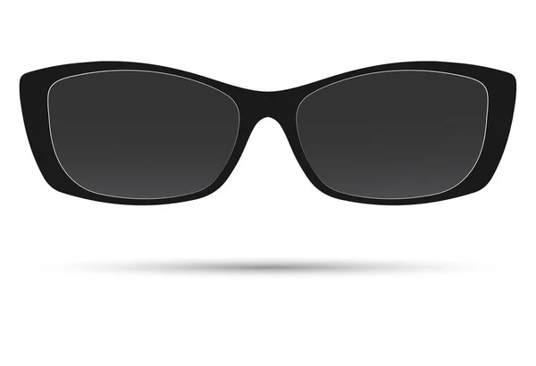 Dark Sunglasses Black Frames Isolated White Background — Stock Vector