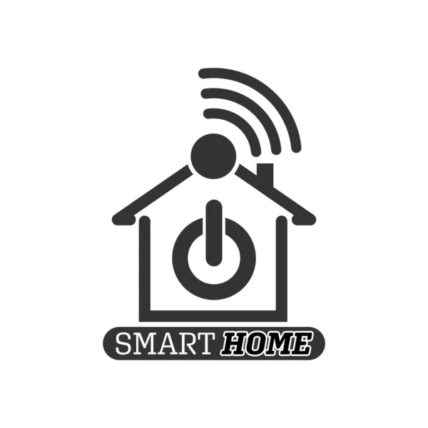 Smart Home 사이트 레이블을 배경에 아이콘 — 스톡 벡터