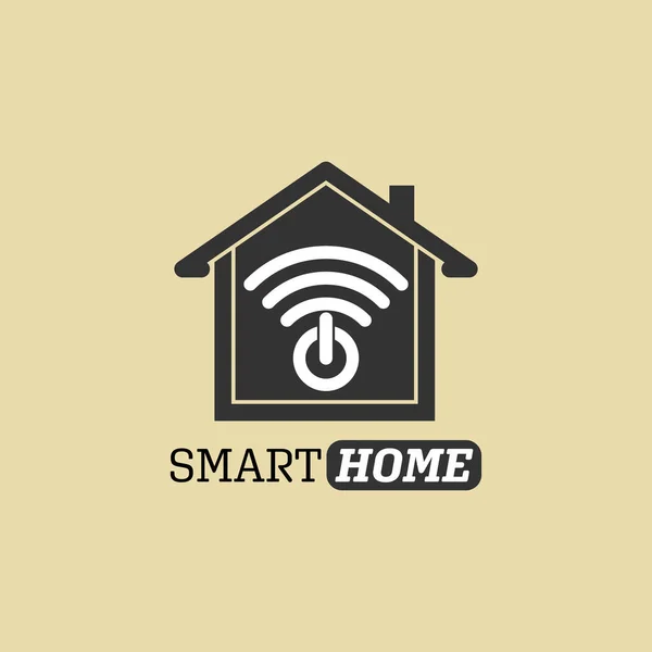 Smart Home 사이트 레이블을 배경에 아이콘 — 스톡 벡터