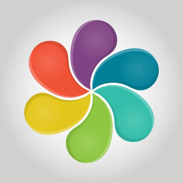 Цветок Разноцветными Листьями Креативная Векторная Иллюстрация Инфографики Графики Стикеров Логотипов — стоковый вектор
