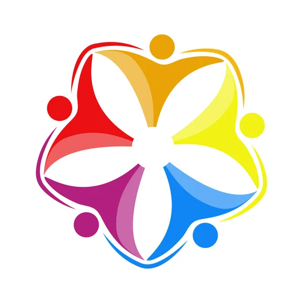 Команда Единомышленников Друзей Коллег Творческая Векторная Иллюстрация Баннера Наклейки Логотипа — стоковый вектор
