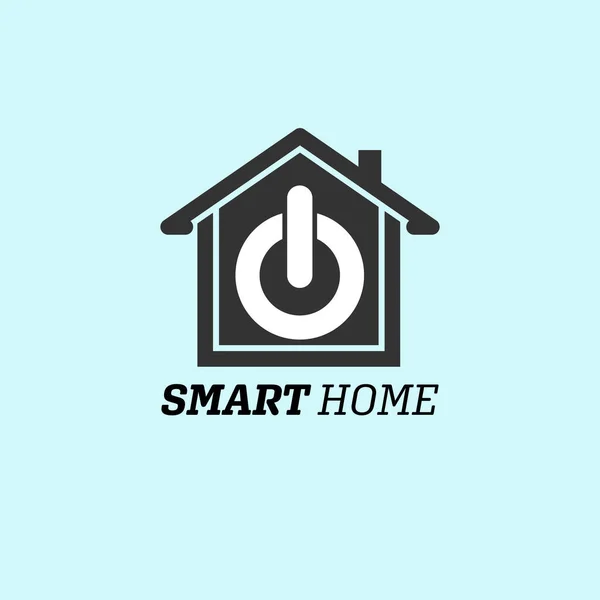 Smart Home 사이트 레이블을 배경에 아이콘 — 스톡 벡터