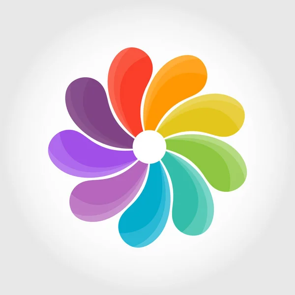 Цветок Разноцветными Листьями Креативная Векторная Иллюстрация Инфографики Графики Стикеров Логотипов — стоковый вектор