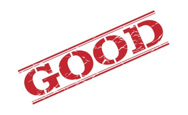 İyi izlenim veren bir pul. Kenarları aşınmış Grunge tarzı. Vektör illüstrasyonu