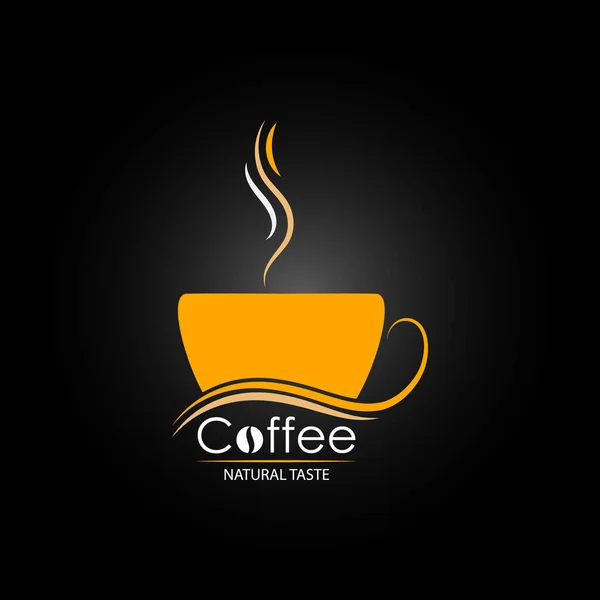 Üzerinde Doğal Tat Yazan Bir Fincan Sıcak Kahve Web Siteleri — Stok Vektör
