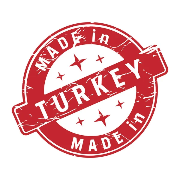 Siegelabdruck Mit Der Aufschrift Made Der Türkei Isoliert Auf Weißem — Stockvektor