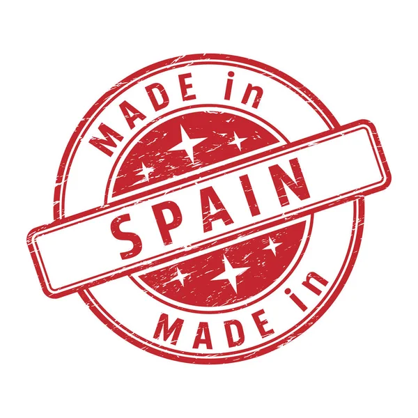 Impresión Sello Con Inscripción Made Spain Aislado Sobre Fondo Blanco — Vector de stock
