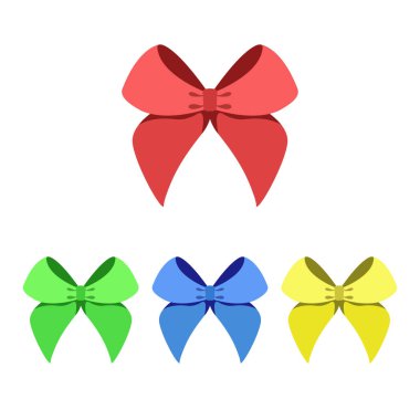 Bir çift renkli fiyonk. Beyaz arkaplanda izole edilmiş vektör illüstrasyonu, basit tasarım