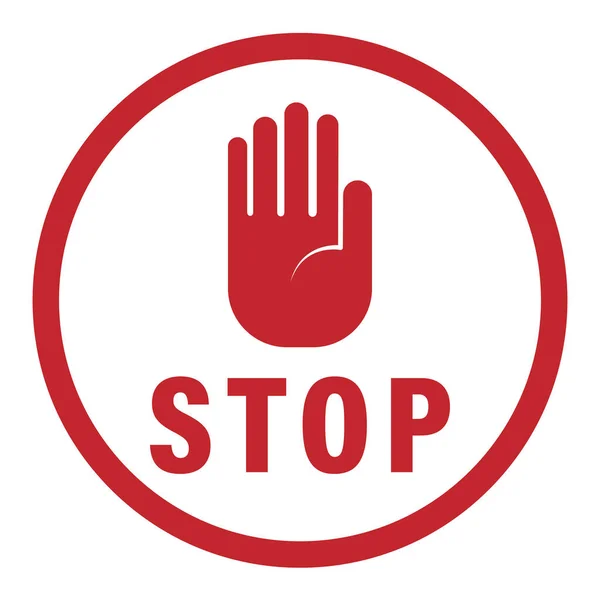 손바닥을 Stop 등고선 이라는 단어가 사인입니다 일러스트 디자인 — 스톡 벡터