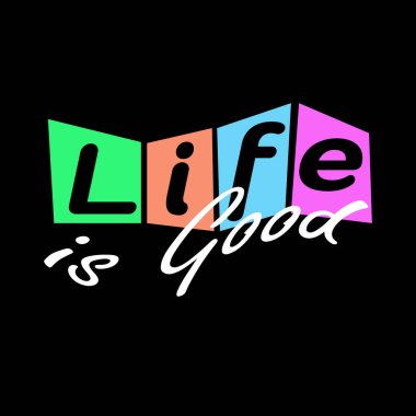 Hayat güzel. Tasarım ve yaratıcı tasarım için yaratıcı harfler. Vektör tasarımı