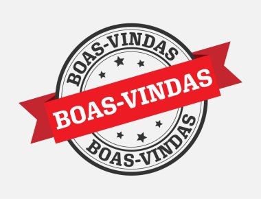 Portekizce karşılama şampiyonu için vektör şablonu. Kırmızı kurdeleye hoş geldiniz. Vektör illüstrasyonu