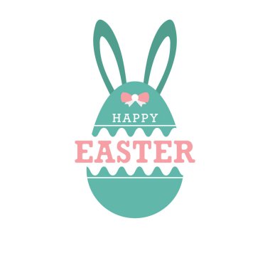 Paskalya yazıtları ve Paskalya yumurtası. Mutlu Paskalya mektupları, Vektör illüstrasyonu