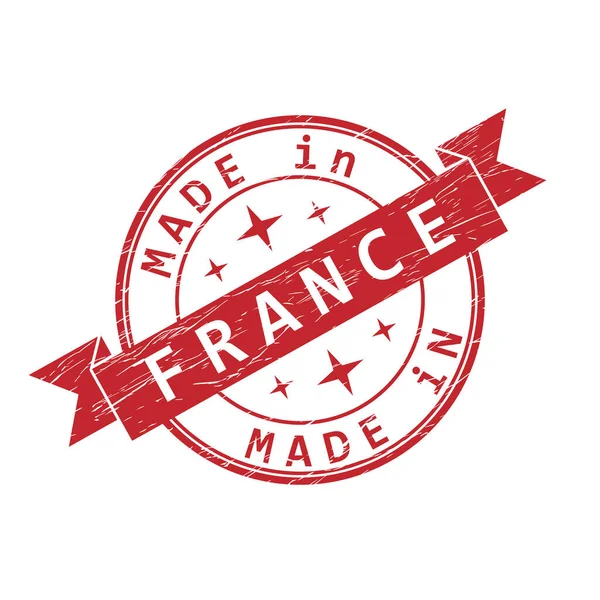 Impresión Sello Con Inscripción Made France Aislado Sobre Fondo Blanco — Vector de stock
