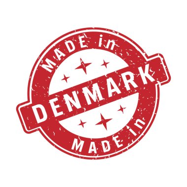 DENMARK 'ta yapılmış bir mühür izi, beyaz bir grupta izole edilmiş.