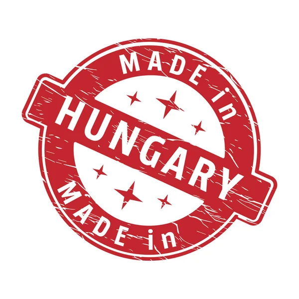 Impresión Sello Con Inscripción Made Hungary Aislado Sobre Fondo Blanco — Vector de stock
