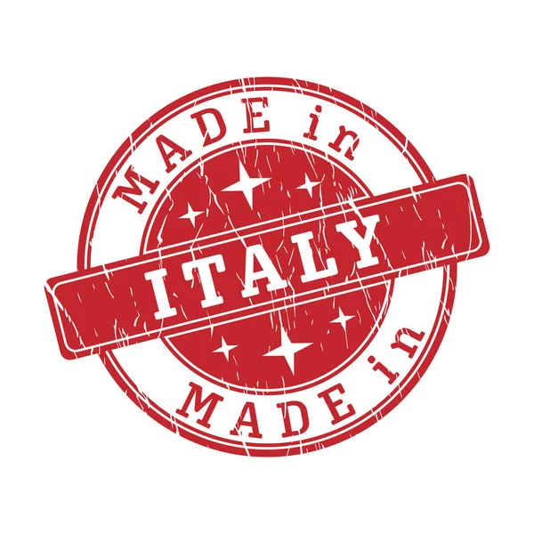 İtalya 'da yapılmış, beyaz bir grupta izole edilmiş bir mühür izi.