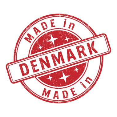 DENMARK 'ta yapılmış bir mühür izi, beyaz bir grupta izole edilmiş.