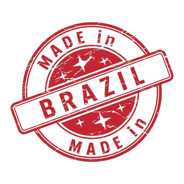 Una Impresión Sello Con Inscripción Made Brasil Aislado Sobre Fondo — Vector de stock
