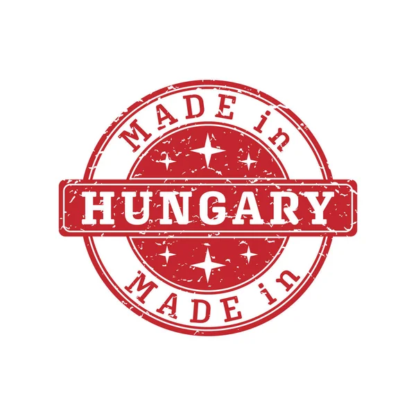 Impresión Sello Con Inscripción Made Hungary Aislado Sobre Fondo Blanco — Vector de stock