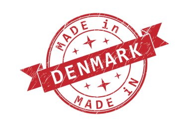 DENMARK 'ta yapılmış bir mühür izi, beyaz bir grupta izole edilmiş.