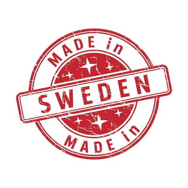 Siegelabdruck Mit Der Aufschrift Made Schweden Isoliert Auf Weißem Hintergrund — Stockvektor
