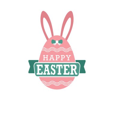 Paskalya yazıtları ve Paskalya yumurtası. Mutlu Paskalya mektupları, Vektör illüstrasyonu